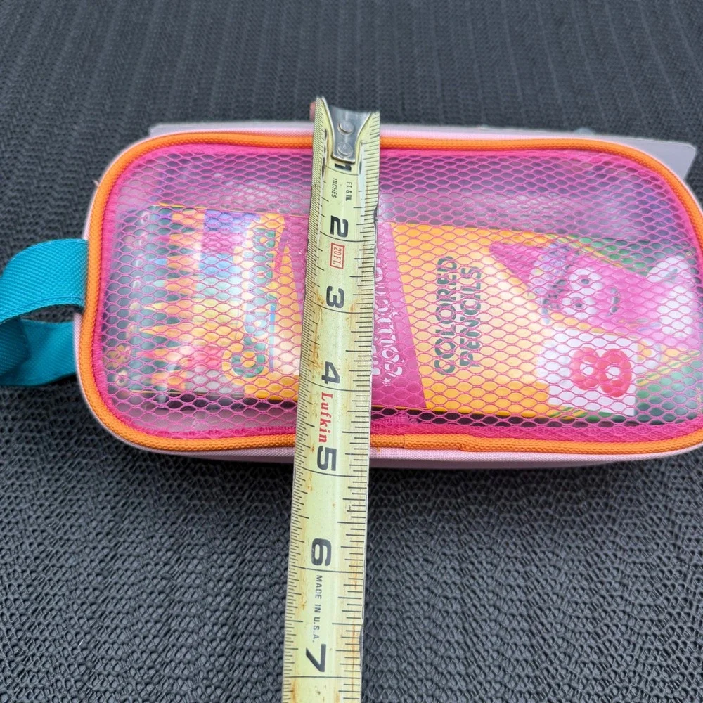 Yoobi Pink Mesh Pencil Pouch with Crayola Limited Edition Retired Colors 8ct